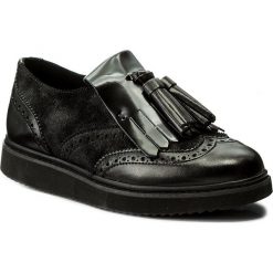 Półbuty GEOX - D Thymar C D724BC 0NFPV C9270 Black/Anthracite. Czarne półbuty damskie marki Geox, ze skóry ekologicznej, na płaskiej podeszwie. W wyprzedaży za 299,00 zł.