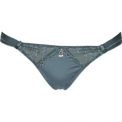 Stringi "Paola" w kolorze zielonym. Zielone stringi damskie marki LASCANA, w koronkowe wzory, z koronki. W wyprzedaży za 45,95 zł.