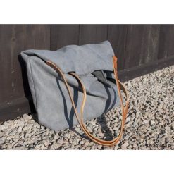 Torba tote XXL - ciemnoszara. Szare torebki klasyczne damskie Pakamera, ze skóry, duże. Za 139,00 zł.
