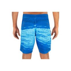 Spodenki surfing standardowe BS 900S TRASH. Niebieskie koszulki męskie OLAIAN, s, bez wzorów, z elastanu, klasyczne, na fitness i siłownię. Za 99,99 zł.