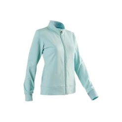 Bluza Gym & Pilates 100 damska. Niebieskie bluzy damskie z kieszeniami marki DOMYOS, m, z elastanu. Za 54,99 zł.