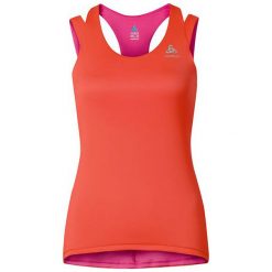 Topy sportowe damskie: Odlo Koszulka damska Singlet with integrated top CLIO pomarańczowa r. L