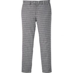 Spodnie chino z wygodnym paskiem Regular Fit bonprix jasnoszaro-biały w kratę. Szare spodnie męskie bonprix, m. Za 149,99 zł.