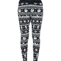 Legginsy: Miasteczko Halloween Grave Fairisle Legginsy czarny/biały
