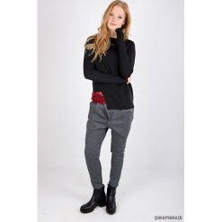 Spodnie z wysokim stanem: MIA PANTS Spodnie damskie w jasną pepitkę