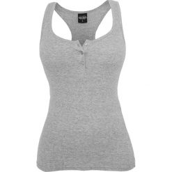 Bluzki, topy, tuniki: Urban Classics Ladies Button Tanktop Top damski szary