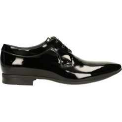 Półbuty ELIOT. Czarne buty wizytowe męskie Gino Rossi, bez wzorów, ze skóry, eleganckie, na sznurówki. Za 249,90 zł.