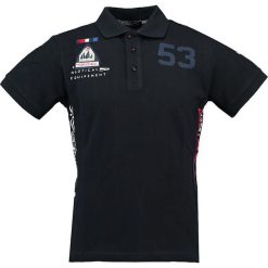 Koszulka polo "Kupcorn" w kolorze granatowym. Niebieskie koszulki polo męskie Geographical Norway Men, s, z haftami, z bawełny, polo, bez rękawów. W wyprzedaży za 90,95 zł.