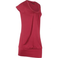 Sukienka, krótki rękaw bonprix pomarańczowo-czerwony. Czerwone sukienki damskie bonprix, bez wzorów, bez kołnierzyka, z krótkim rękawem, krótkie, mini. Za 79,99 zł.