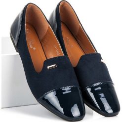 Lordsy damskie: LAKIEROWANE LORDSY BEST SHOES niebieskie