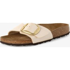 Birkenstock - Sandały damskie ze skóry – Madrid Big Buckle, biały. Białe sandały damskie Birkenstock, bez wzorów, ze skóry, bez obcasa, ze sprzączką. Za 349,95 zł.