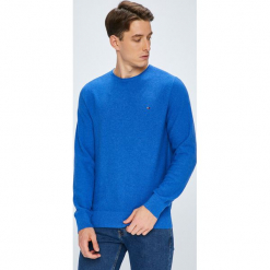 Tommy Hilfiger - Sweter. Szare swetry klasyczne męskie TOMMY HILFIGER, l, z bawełny, z okrągłym kołnierzem. W wyprzedaży za 319,90 zł.