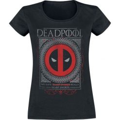 Deadpool House Deadpool Koszulka damska czarny. Czarne koszulki damskie marki Deadpool, l, z nadrukiem, z okrągłym kołnierzem. Za 74,90 zł.