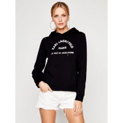 Bluza Karl Lagerfeld Address Logo 201W1861. Czarne bluzy damskie KARL LAGERFELD, m, bez wzorów, z bawełny, bez rękawów, bez kaptura. W wyprzedaży za 699,00 zł.