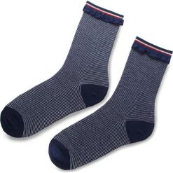Skarpety Wysokie Damskie TOMMY HILFIGER - 383007001 Midnight Blue 563. Niebieskie skarpetki damskie TOMMY HILFIGER, bez wzorów, z elastanu. Za 39,99 zł.