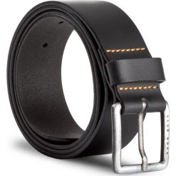 Pasek Męski BOSS - Jeeko 50386229 Black 001. Czarne paski męskie Boss, w paski, ze skóry. W wyprzedaży za 199,00 zł.