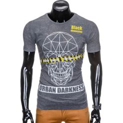 T-shirty męskie: T-SHIRT MĘSKI Z NADRUKIEM S933 – GRAFITOWY