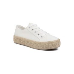 DeeZee WS19130-3 Biały. Białe espadryle damskie DeeZee, bez wzorów, z materiału, bez obcasa. Za 79,99 zł.