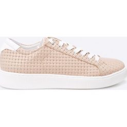 Tamaris - Tenisówki. Brązowe trampki i tenisówki damskie marki Tamaris, ze skóry, na sznurówki. W wyprzedaży za 129,90 zł.