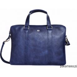 Teczka torba na ramię FUNKY GO! 37 granat. Szare torby męskie skórzane marki Pakamera, bez wzorów, ze skóry, na ramię. Za 375,00 zł.