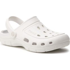 Klapki COQUI - Jumper 6351-100-3246 White/Khaki Grey. Białe klapki męskie Coqui, z tworzywa sztucznego, bez zapięcia. W wyprzedaży za 69,00 zł.