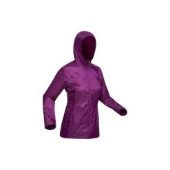 Kurtka turystyczna SH 100 Warm damska. Różowe kurtki damskie QUECHUA, na zimę, l, bez wzorów, z poliesteru, bez kaptura. Za 79,99 zł.