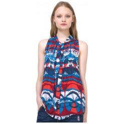 Desigual Bluzka Damska Tinta L Wielokolorowy. Szare bluzki damskie Desigual, l, bez wzorów, bez kołnierzyka, bez rękawów. W wyprzedaży za 157,00 zł.