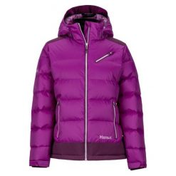 Marmot Damska Kurtka Puchowa Wm's Sling Shot Jacket Grape/Dark Purple Xs. Fioletowe kamizelki damskie Marmot, s, bez wzorów, z puchu, sportowe, bez kaptura. W wyprzedaży za 955,00 zł.