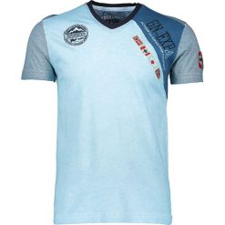 Koszulka "Juventus" w kolorze błękitnym. Niebieskie koszulki męskie Geographical Norway Men, m, z haftami, z bawełny, bez kołnierzyka, bez rękawów. W wyprzedaży za 59,95 zł.