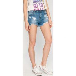 Answear - Szorty Wild Nature. Niebieskie szorty jeansowe damskie marki ANSWEAR, s, casualowe, z podwyższonym stanem. W wyprzedaży za 89,90 zł.