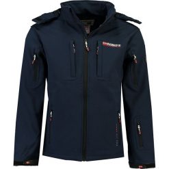 Bluza softshellowa "Tunar" w kolorze granatowym. Niebieskie kurtki męskie Geographical Norway Men, s, z nadrukiem, z kapturem, bez rękawów, bez kaptura. W wyprzedaży za 257,95 zł.