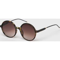 Answear - Okulary. Czarne okulary przeciwsłoneczne damskie ANSWEAR, okrągłe. W wyprzedaży za 39,90 zł.