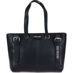 Love Moschino Torebka JC4272-PP08-KM0-000 czarna. Czarne torebki klasyczne damskie Love Moschino, w paski, eleganckie, bez dodatków. W wyprzedaży za 767,00 zł.