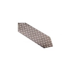 Szary krawat męski - biały paisley D10. Szare krawaty męskie Modini Moda Męska, na co dzień, bez wzorów, z tkaniny, casualowe. Za 49,50 zł.