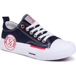 Trampki CROSS JEANS - FF2R4073C Navy. Niebieskie półbuty damskie Cross Jeans, na co dzień, bez wzorów, z jeansu, bez obcasa, na płaskiej podeszwie, bez zapięcia. Za 109,00 zł.