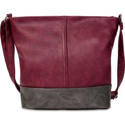 Torba shopper dwukolorowa medium bonprix jeżynowy. Fioletowe torby damskie na zakupy marki bonprix. Za 79,99 zł.