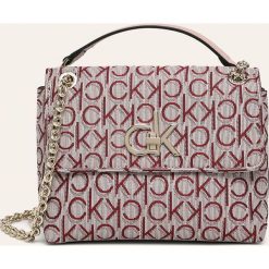 Calvin Klein - Torebka. Szare listonoszki damskie Calvin Klein, w paski, z poliesteru, na ramię, małe, bez dodatków. Za 749,90 zł.