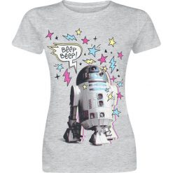 Bluzki damskie: Star Wars Episode 4 - Eine Neue Hoffnung - R2D2 Pop Art Koszulka damska odcienie szarego