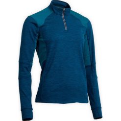 Koszulka polo jeździecka 500 Warm damska. Niebieskie koszulki damskie FOUGANZA, bez wzorów, z elastanu, polo, bez rękawów. Za 69,99 zł.