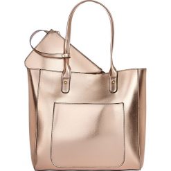 Shopper bag damskie: Torba shopper metaliczna bonprix bladoróżowy metaliczny