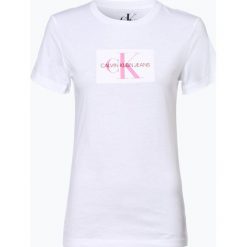 Calvin Klein Jeans - T-shirt damski, czarny. Czarne t-shirty damskie marki Calvin Klein Jeans, s, z aplikacjami, z jeansu, bez kołnierzyka. Za 219,95 zł.