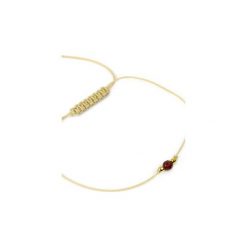 Bransoletka Granat Sznurek złoto. Brązowe bransoletki damskie Brazi druse jewelry, z nylonu, z granatem, złote. Za 60,00 zł.