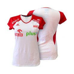 Koszulka adidas (O89837). Czerwone t-shirty damskie Adidas, z nadrukiem, z poliesteru, bez kołnierzyka. Za 179,99 zł.