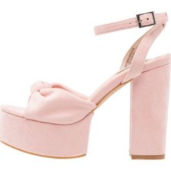 Rzymianki damskie: Lost Ink Wide Fit BERRY KNOT FRONT PLATFORM Sandały na obcasie blush