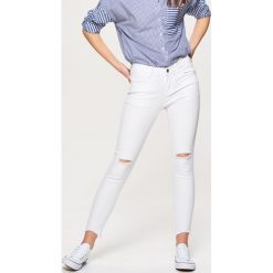 Spodnie damskie: Spodnie skinny – Biały