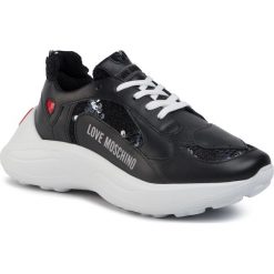 Sneakersy LOVE MOSCHINO - JA15296G1AIM100A Vit. Czarne półbuty damskie Love Moschino, ze skóry. Za 949,00 zł.