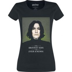 Harry Potter Snape The Bravest Man Koszulka damska czarny. Czarne bluzki damskie marki Harry Potter, l, z nadrukiem, z dekoltem w łódkę. Za 74,90 zł.