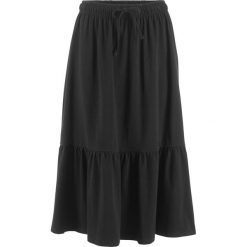 Spódnica z falban, do łydki bonprix czarny. Czarne spódniczki damskie bonprix, bez wzorów, maxi. Za 54,99 zł.