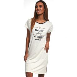Koszula nocna My Coffee. Szare koszule nocne damskie Cornette, z napisami, z bawełny, bez rękawów. Za 81,99 zł.