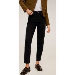 Mango - Jeansy Mom. Szare jeansy damskie Mango, bez wzorów, z jeansu, z podwyższonym stanem. Za 119,90 zł.